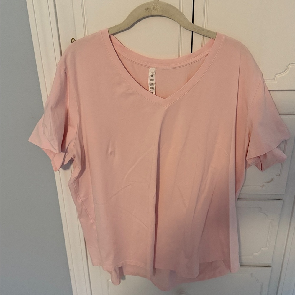 Pink V-Neck T-Shirt Lululemon